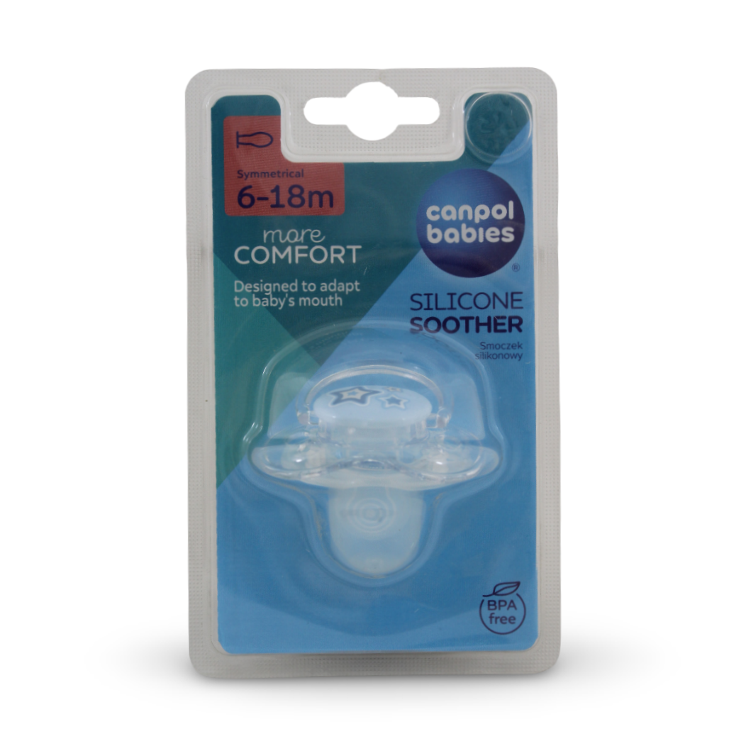 Canpol Babies Coordinated Silicone Soother with Cover 6–18 Months – Baby Blue (2Pcs)