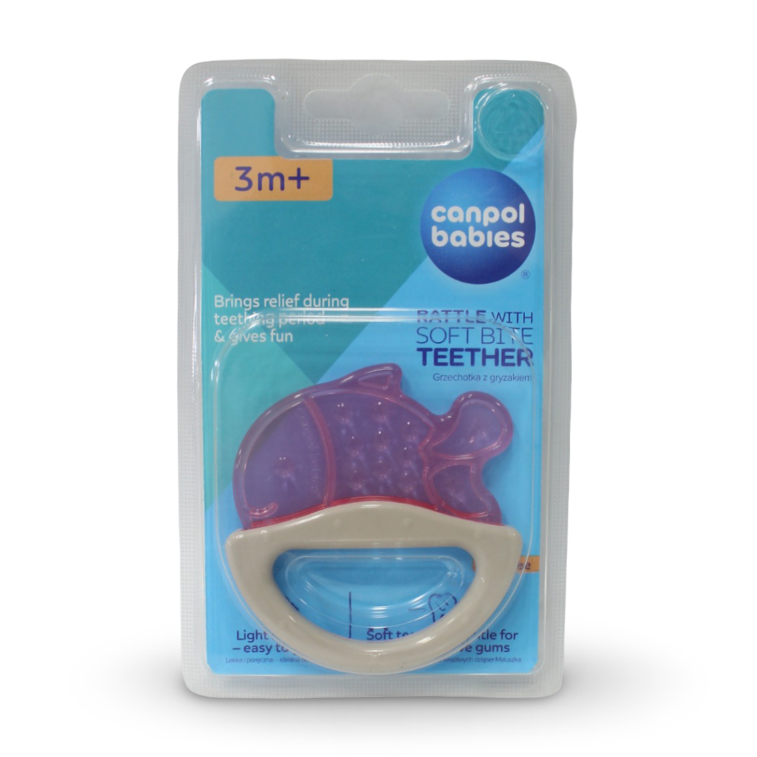 Canpol Babies Rattle with Water Teether 3m+ – Fuchsia Fish