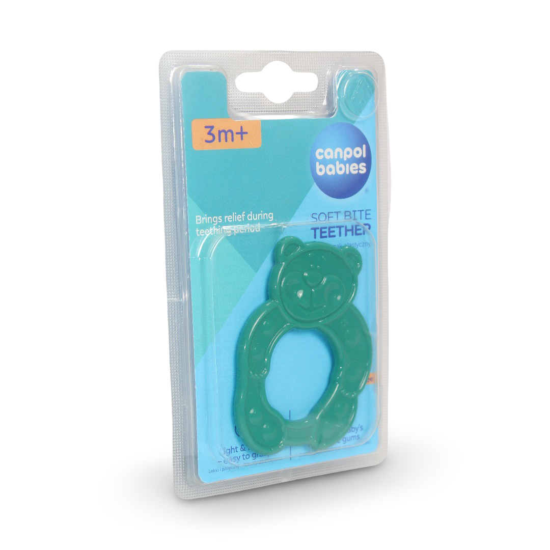 Canpol Babies Elastic Teether +3m – Green Bear Design