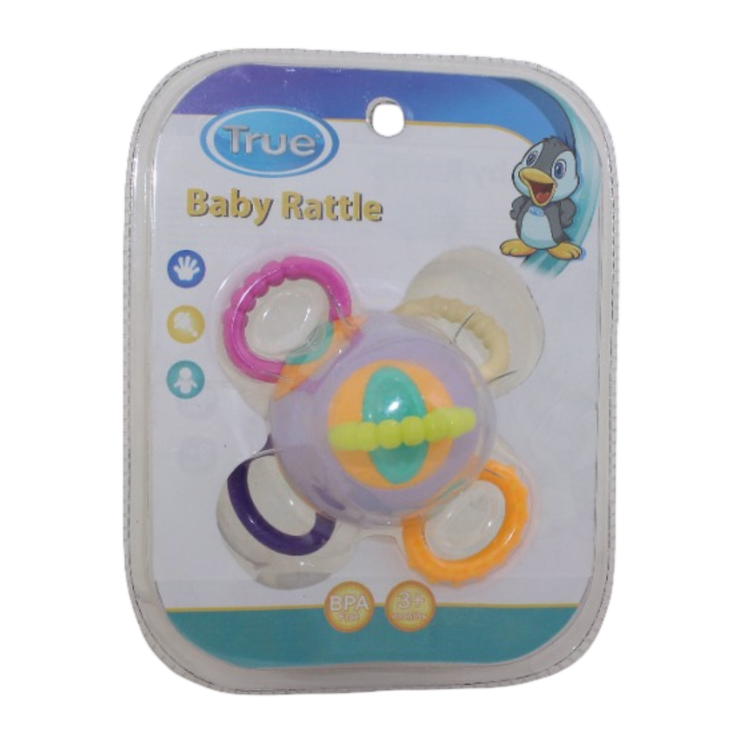 True Round Rattle with Rubber Handles