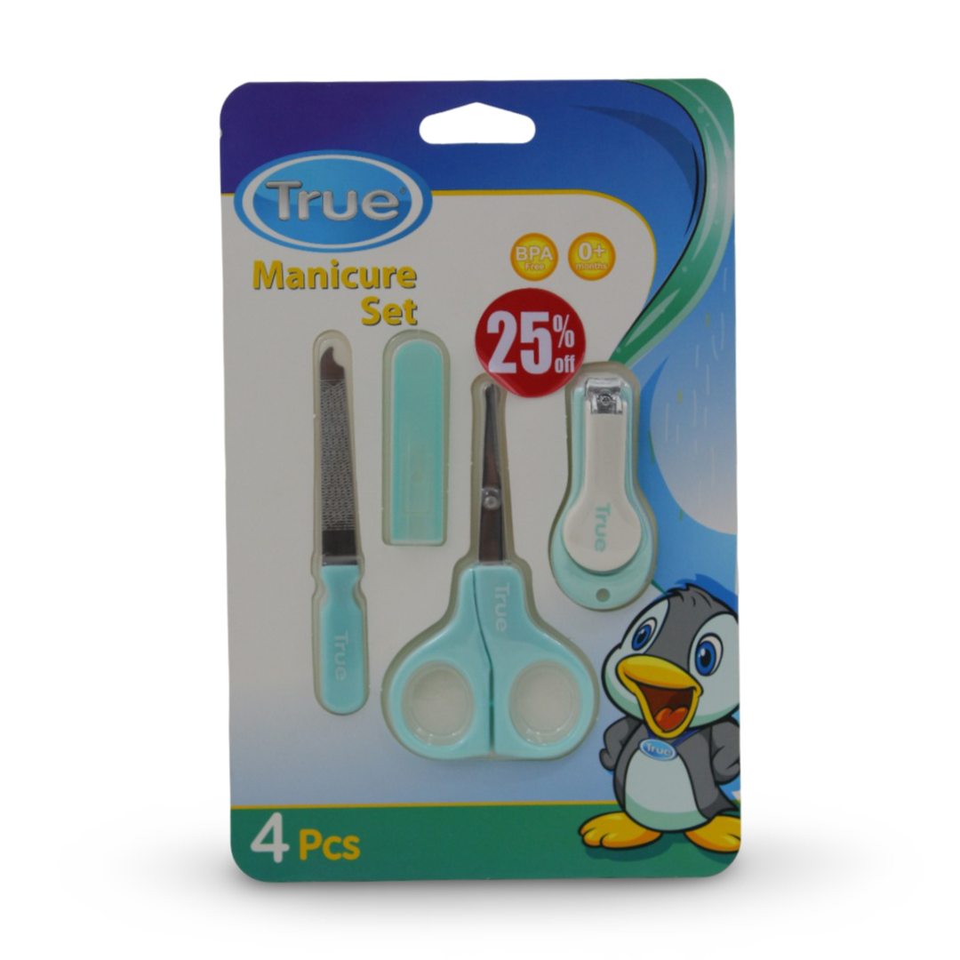 True Baby Manicure Set 4Pcs – Aqua - Baby Essentials