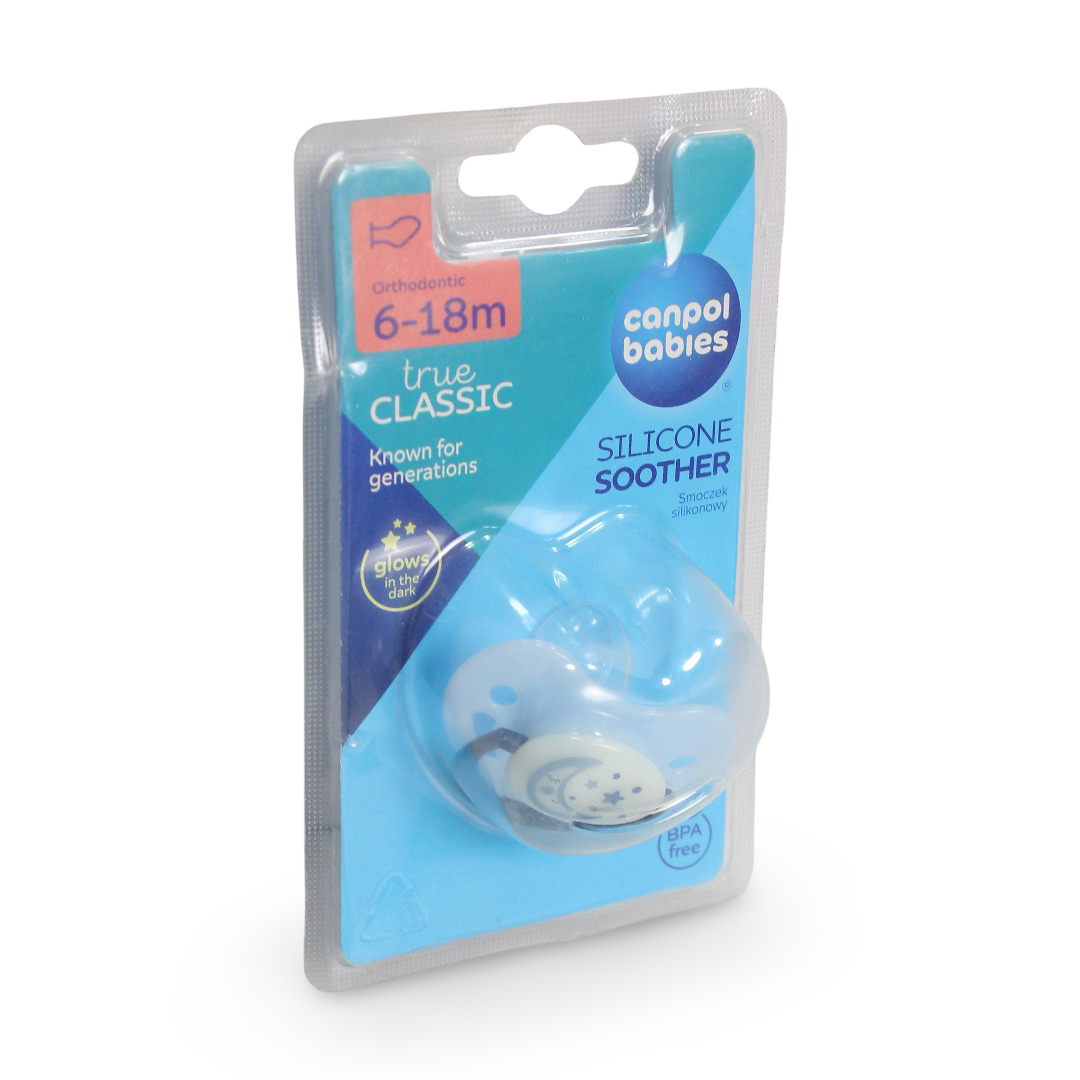 Canpol Babies True Classic Silicone Soother 6-18m – Baby Blue - Baby Essentials