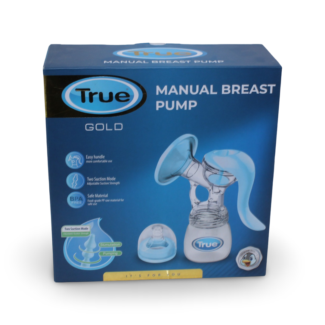 True Gold Manual Breast Pump – Baby Blue