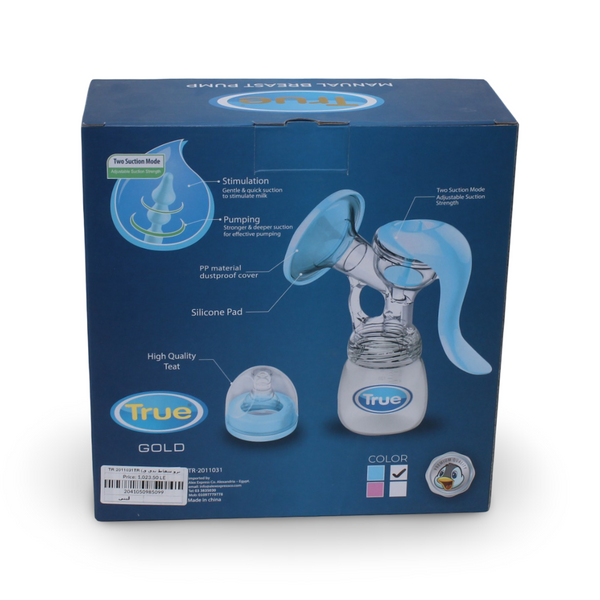 True Gold Manual Breast Pump – Baby Blue