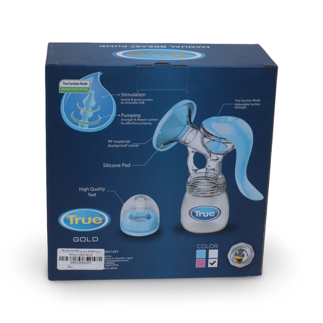 True Gold Manual Breast Pump – Pink
