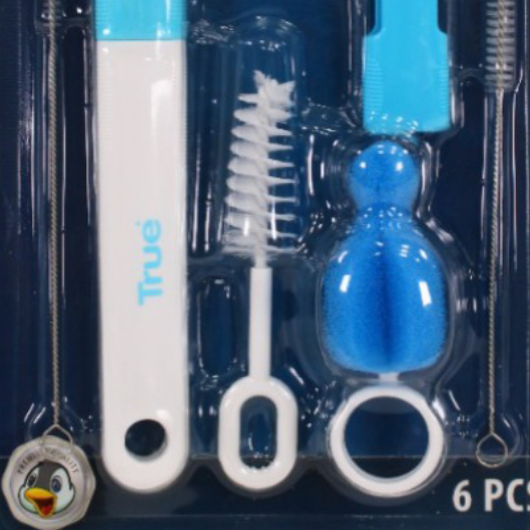 True Gold Bottles & Teats Cleaning Brushes Set 6Pcs – Blue