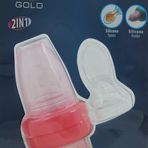 True Gold Silicone Feeder 2-in-1 with Spoon – Pink