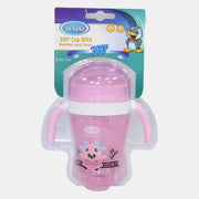 True 360° Training Cup with Handles & Cover 12+ months – 240ml (Pink)