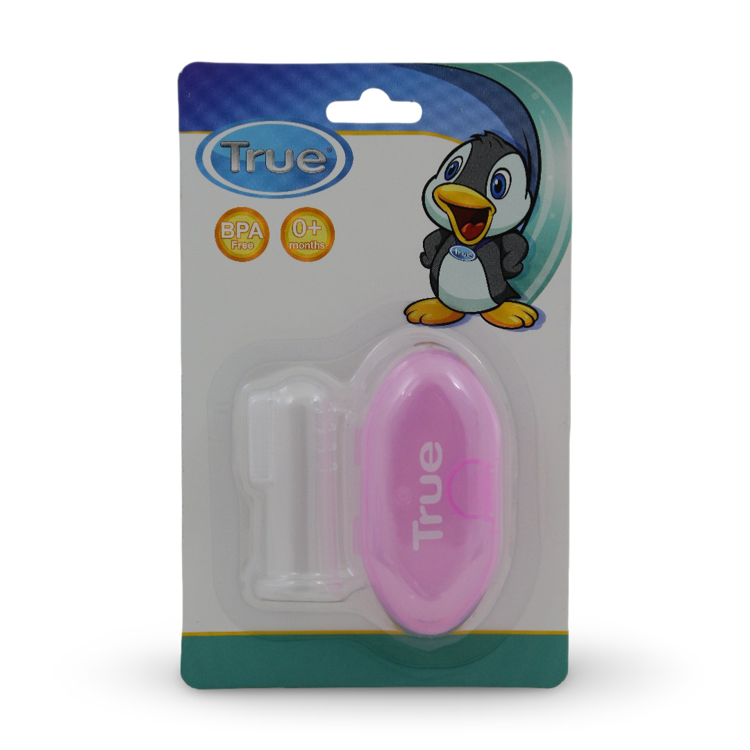 True Silicone Finger Toothbrush – Pink - Baby Essentials