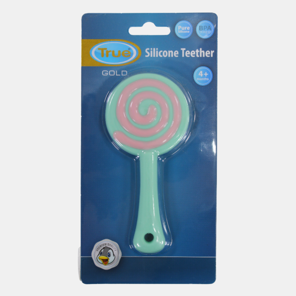 True Gold Silicone Teether – Mint Candy
