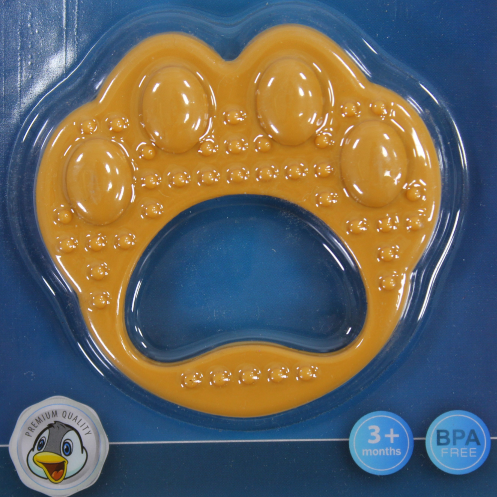 True Gold Silicone Teether – Yellow Paw