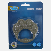 True Gold Silicone Teether – Grey Paw