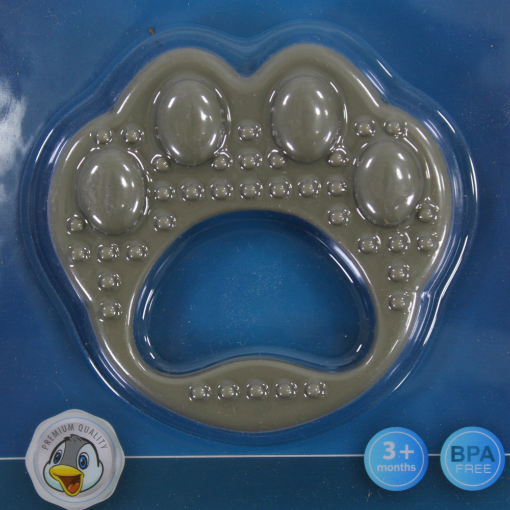 True Gold Silicone Teether – Grey Paw