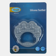 True Gold Silicone Teether – Light Blue Paw