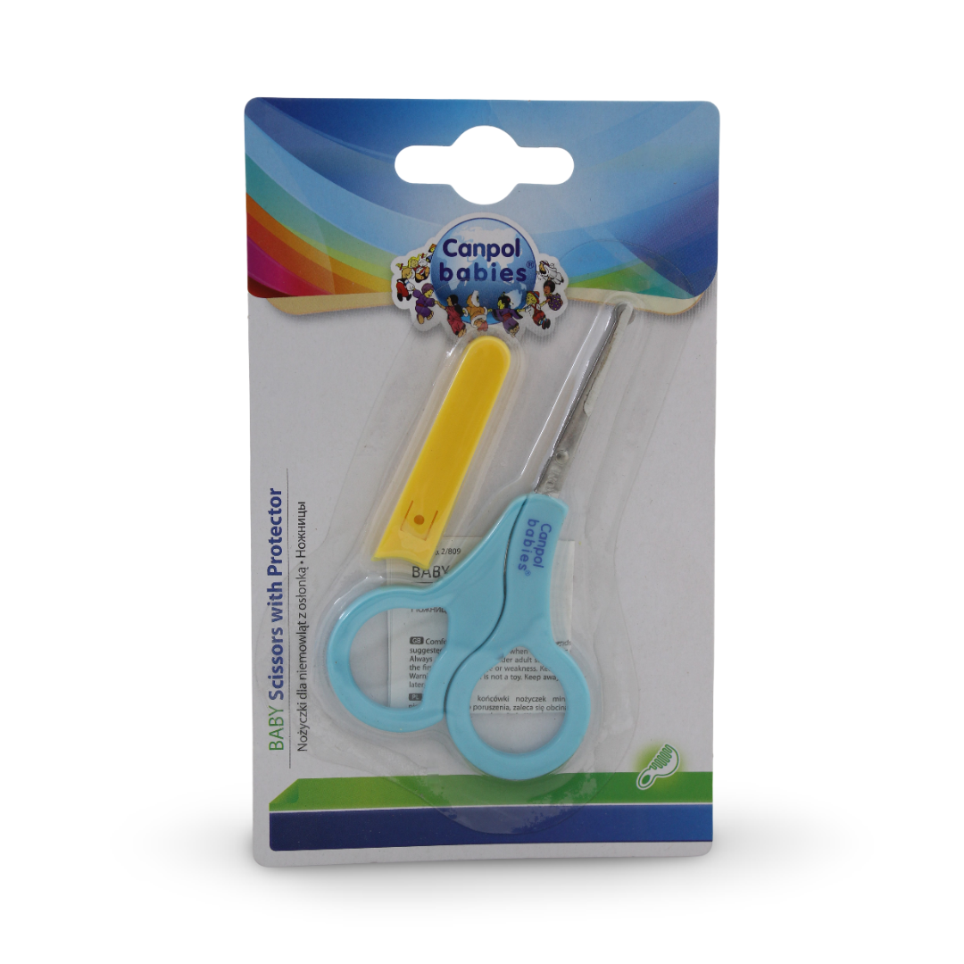 Canpol Babies Baby Nail Scissors with Protector – Baby Blue - Baby Essentials