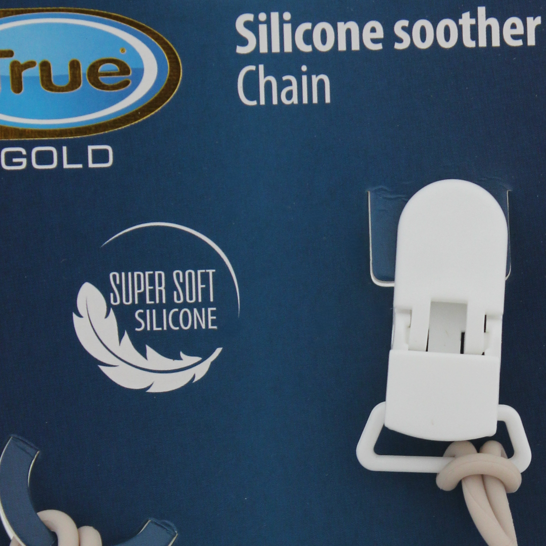True Gold Silicone Soother Chain – Beige