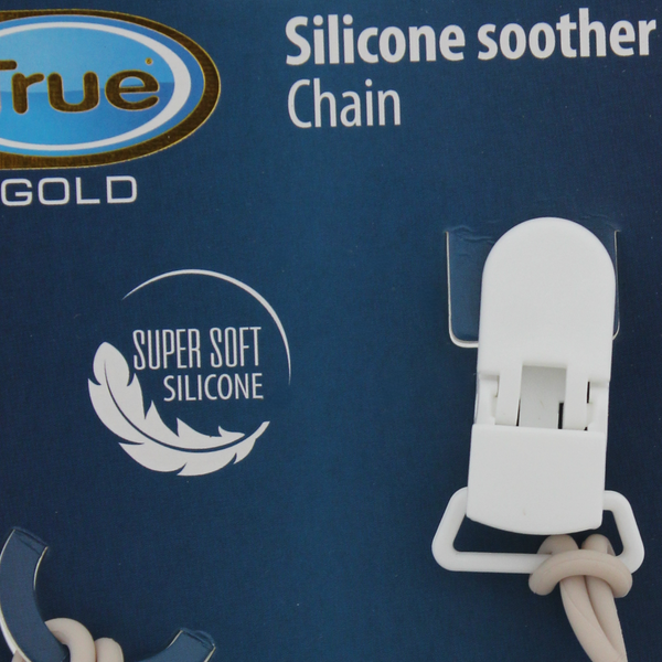 True Gold Silicone Soother Chain – Beige