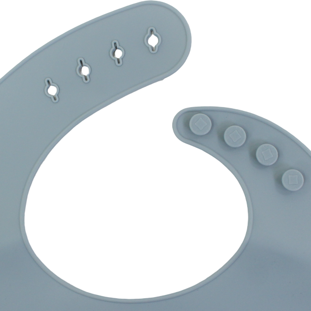 True Gold Silicone Baby Bib – Grey