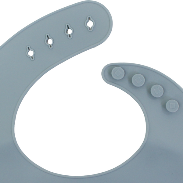 True Gold Silicone Baby Bib – Grey