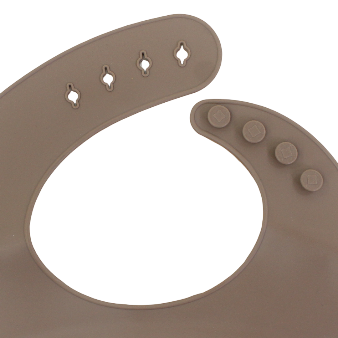 True Gold Silicone Baby Bib – Brown