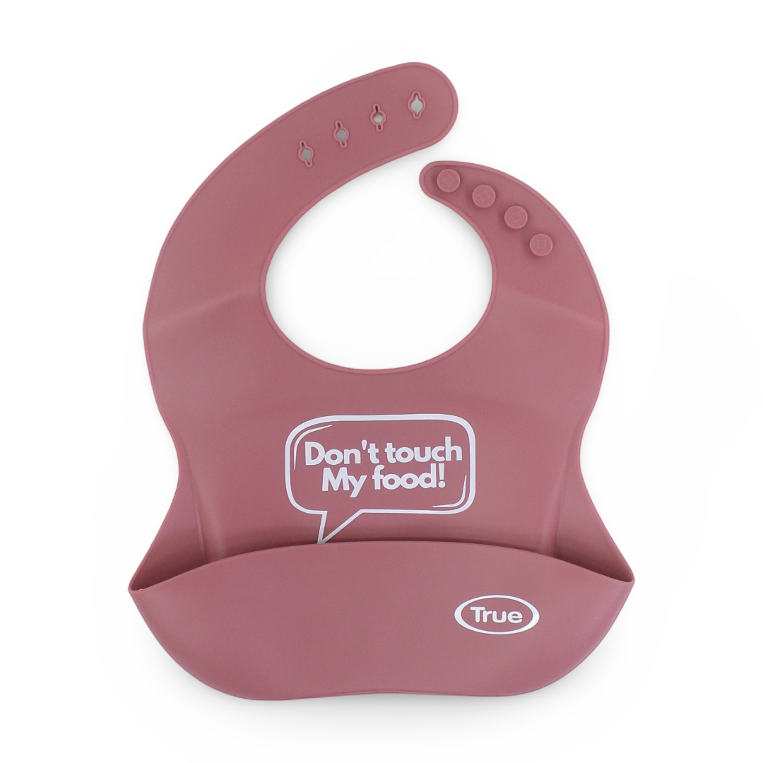 True Gold Silicone Baby Bib – Dusty Pink