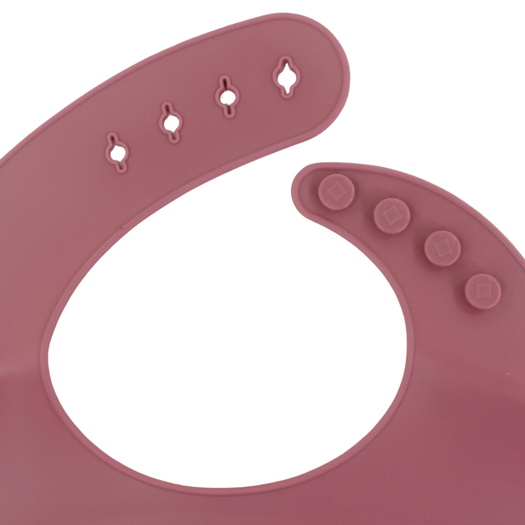 True Gold Silicone Baby Bib – Dusty Pink