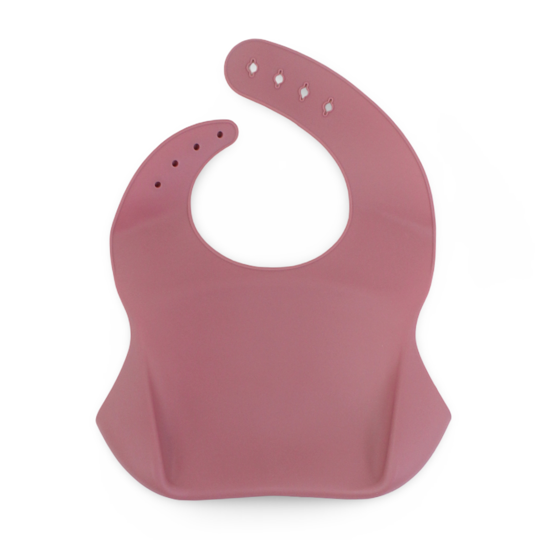 True Gold Silicone Baby Bib – Dusty Pink