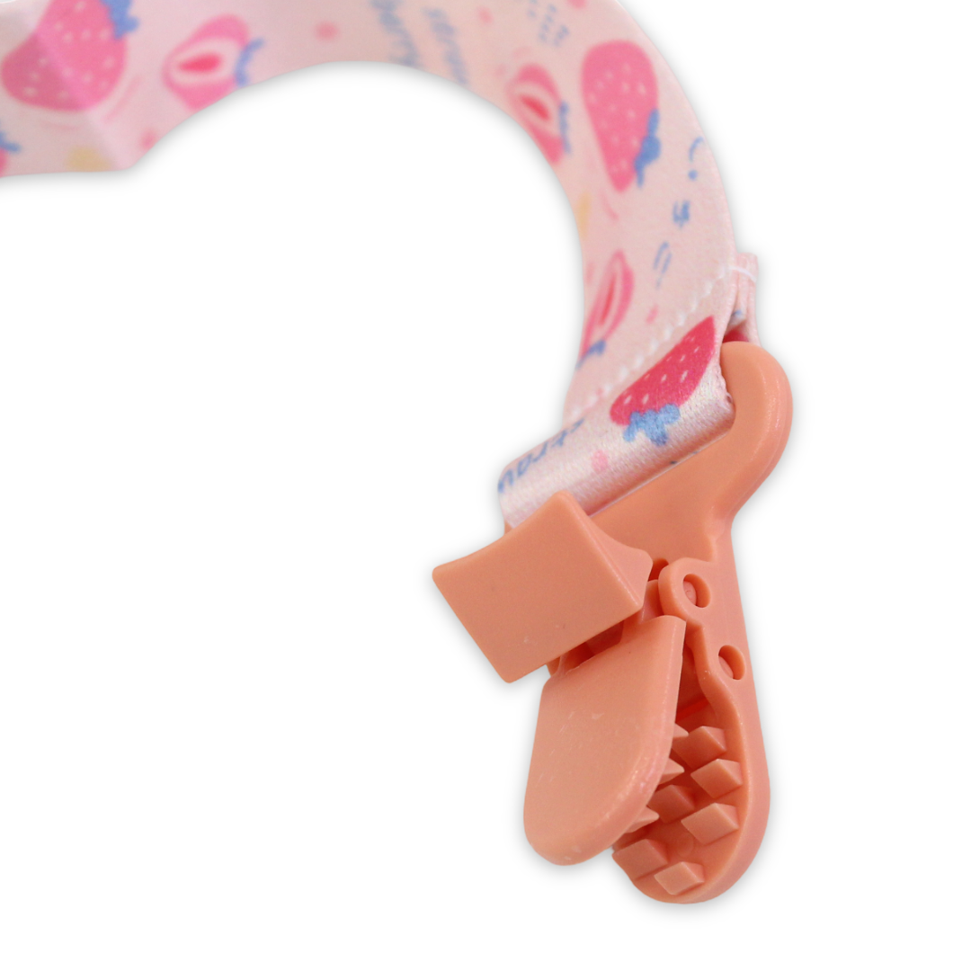 True Pacifier Clip Strap – Strawberry Print