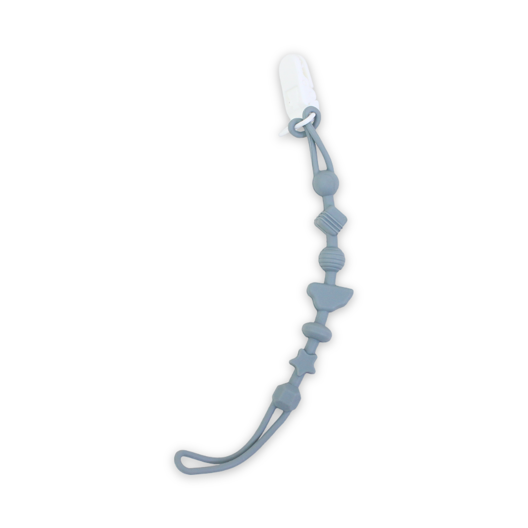 True Silicone Pacifier Clip – Grey