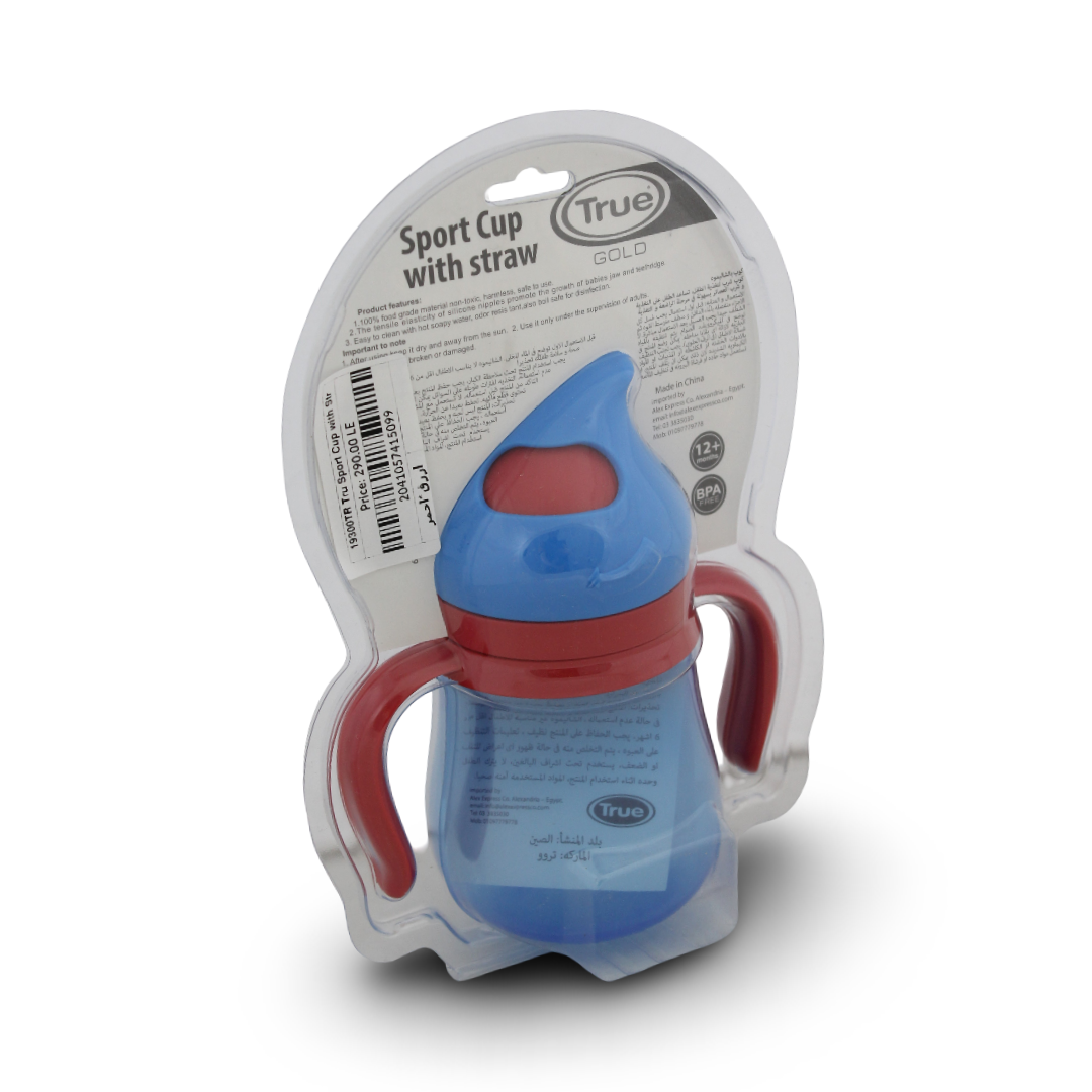 True Gold Sport Cup with Straw 210ml – Red & Blue