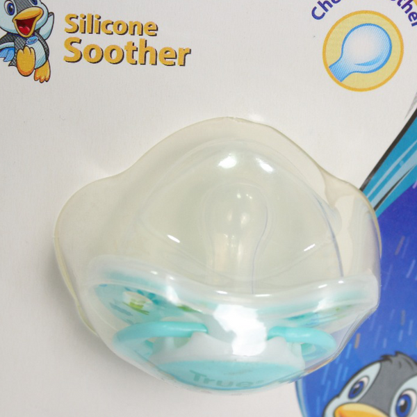 True Cherry Silicone Soother +6m – Aqua with Owl Print