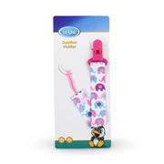 True Soother Holder – Fuchsia with Elephant Print