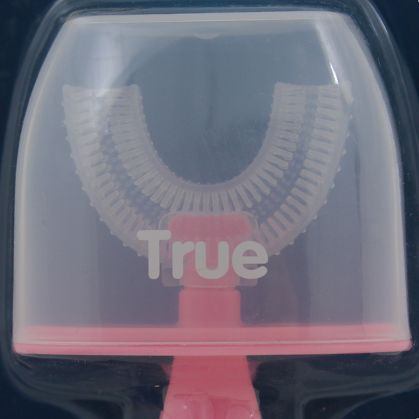 True Gold U-Shaped Silicone Baby Toothbrush – Pink
