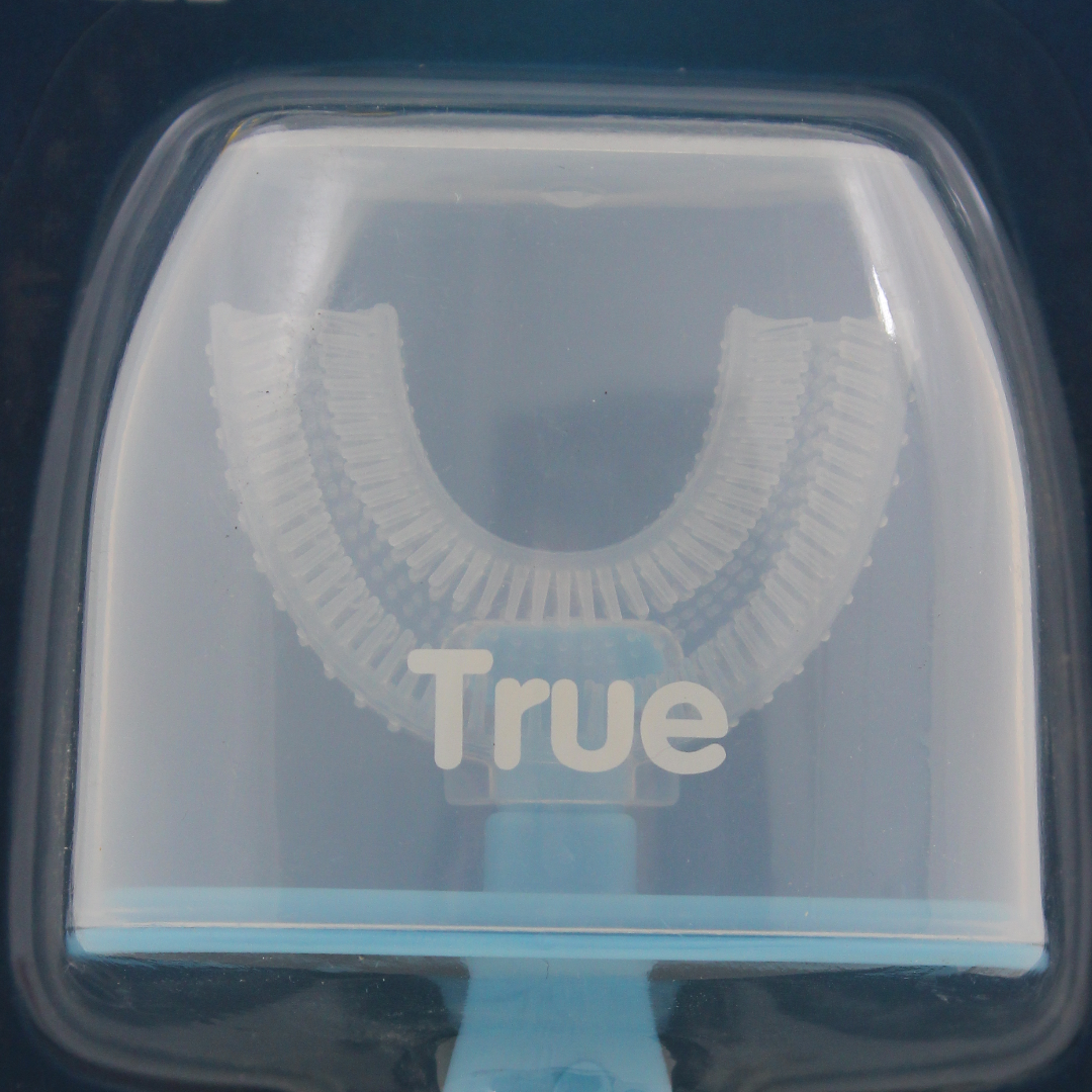 True Gold U-Shaped Silicone Baby Toothbrush – Baby Blue
