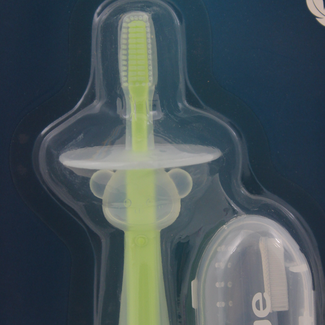 True Gold Baby Silicone Toothbrush 2-Stage Set – Mint