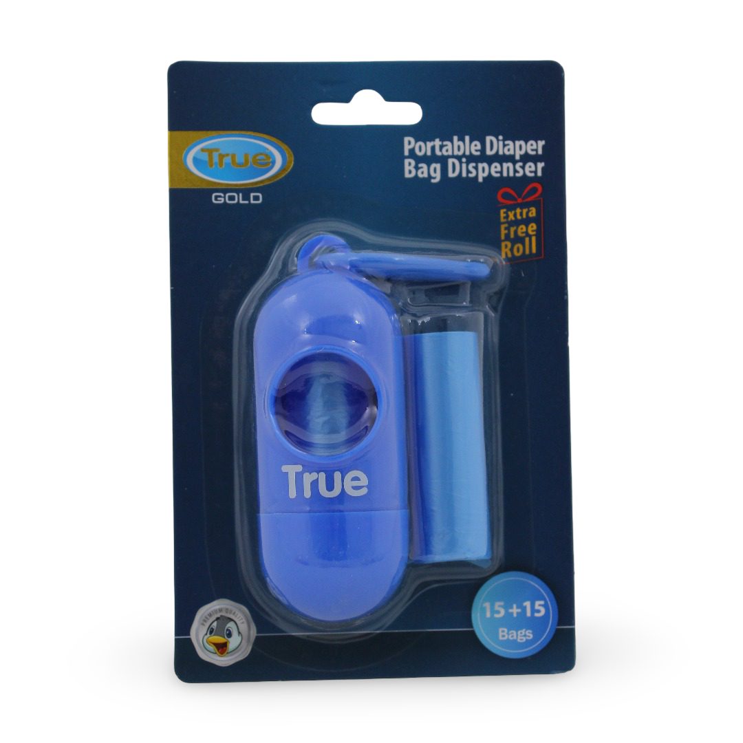 True Gold Portable Diaper Bag Dispenser 30Pcs – Blue - Baby Essentials