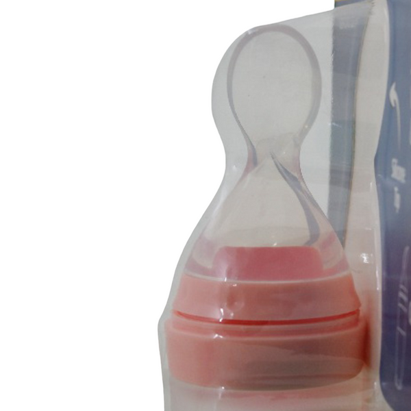True Gold Silicone Feeding Bottle with Spoon – Aqua