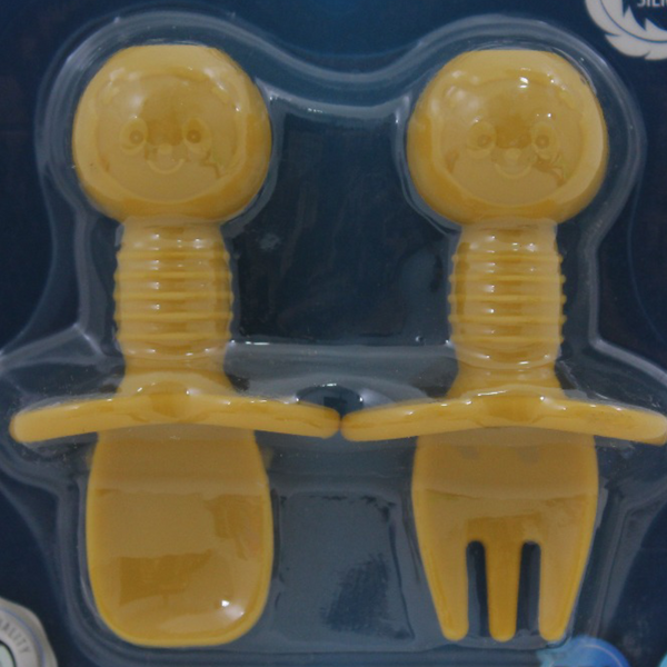 True Gold Silicone Fork & Spoon Set +4m – Yellow