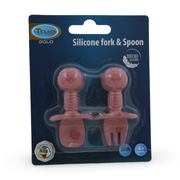 True Gold Silicone (Fork & Spoon) Set +4m – Dusty Pink