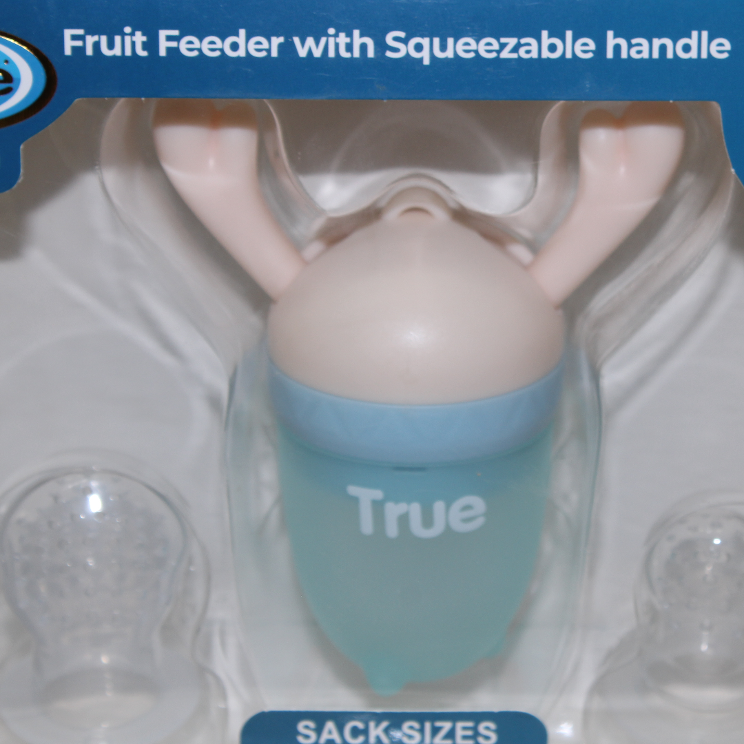 True Gold Fruit Feeder with Squeezable Handle – Pink