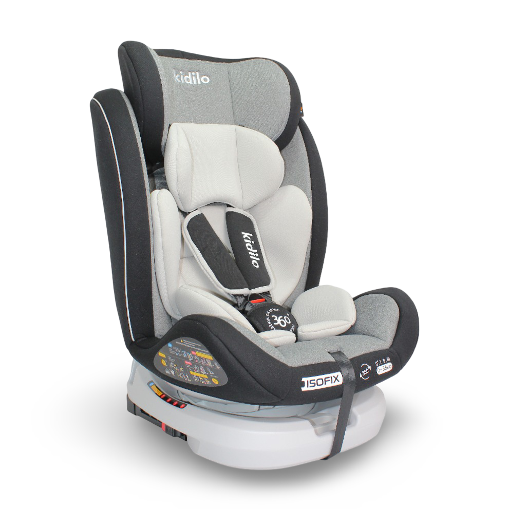 Kidilo 360° Rotating Baby Car Seat with ISOFIX – Dark Grey