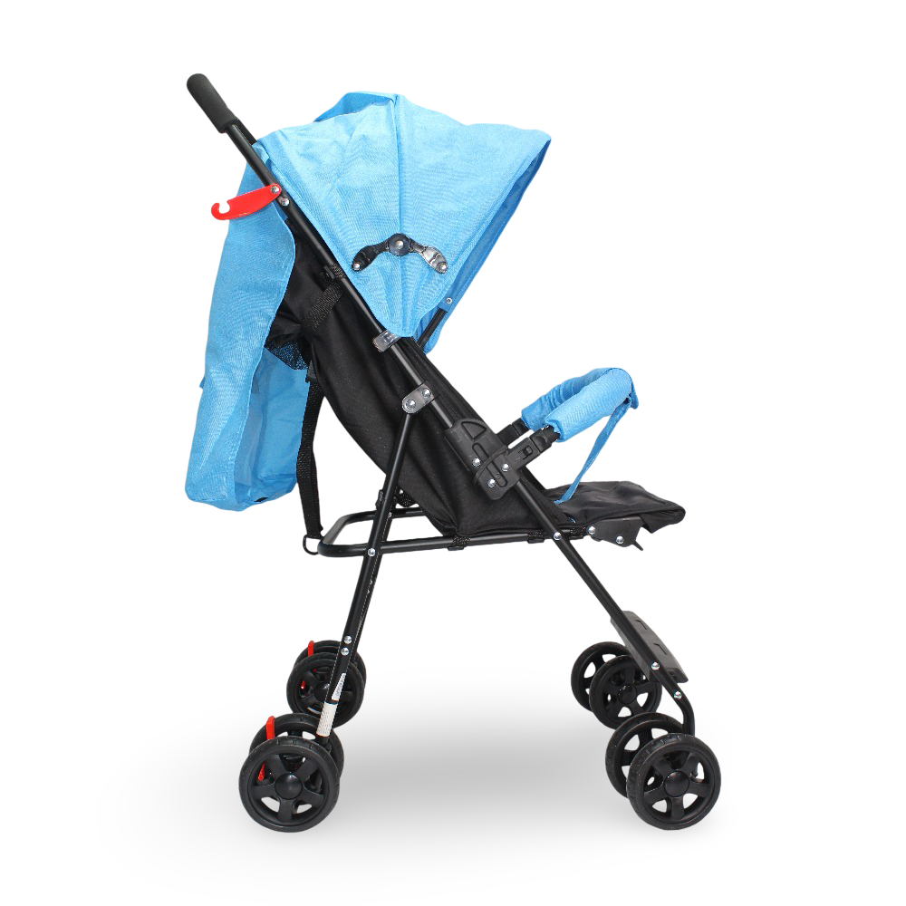 Baby Stroller with Adjustable Canopy and Storage Basket – Turquoise