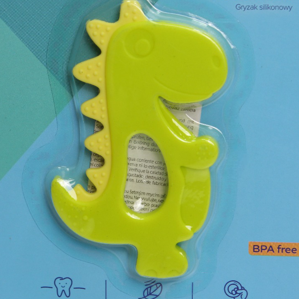 Canpol Babies Silicone Teether – Green with Dinosaur Shape