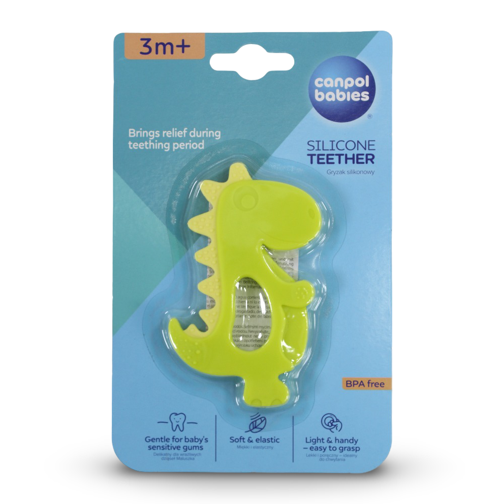 Canpol Babies Silicone Teether - Dinosaur Shape (3+ Months) - Baby Essentials