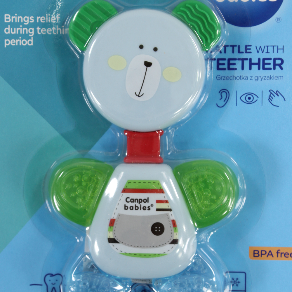 Canpol Babies Rattle with Silicone Teether - Bear Design (3+ Months)