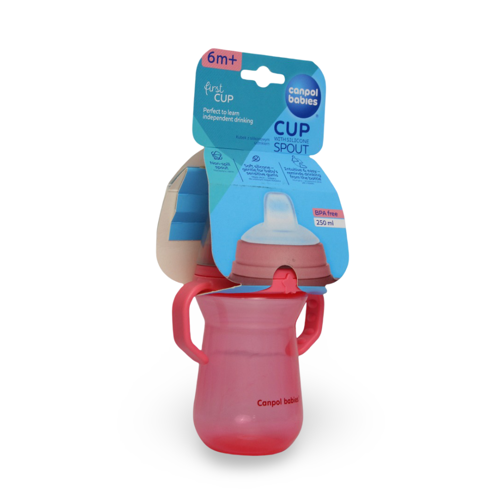 Canpol Babies Cup with Silicone Spout First Cup 250ml – Fuchsia