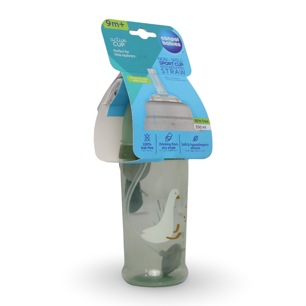 Canpol Babies Non-spill Sport Cup with a Weighted Straw 350ml – Mint