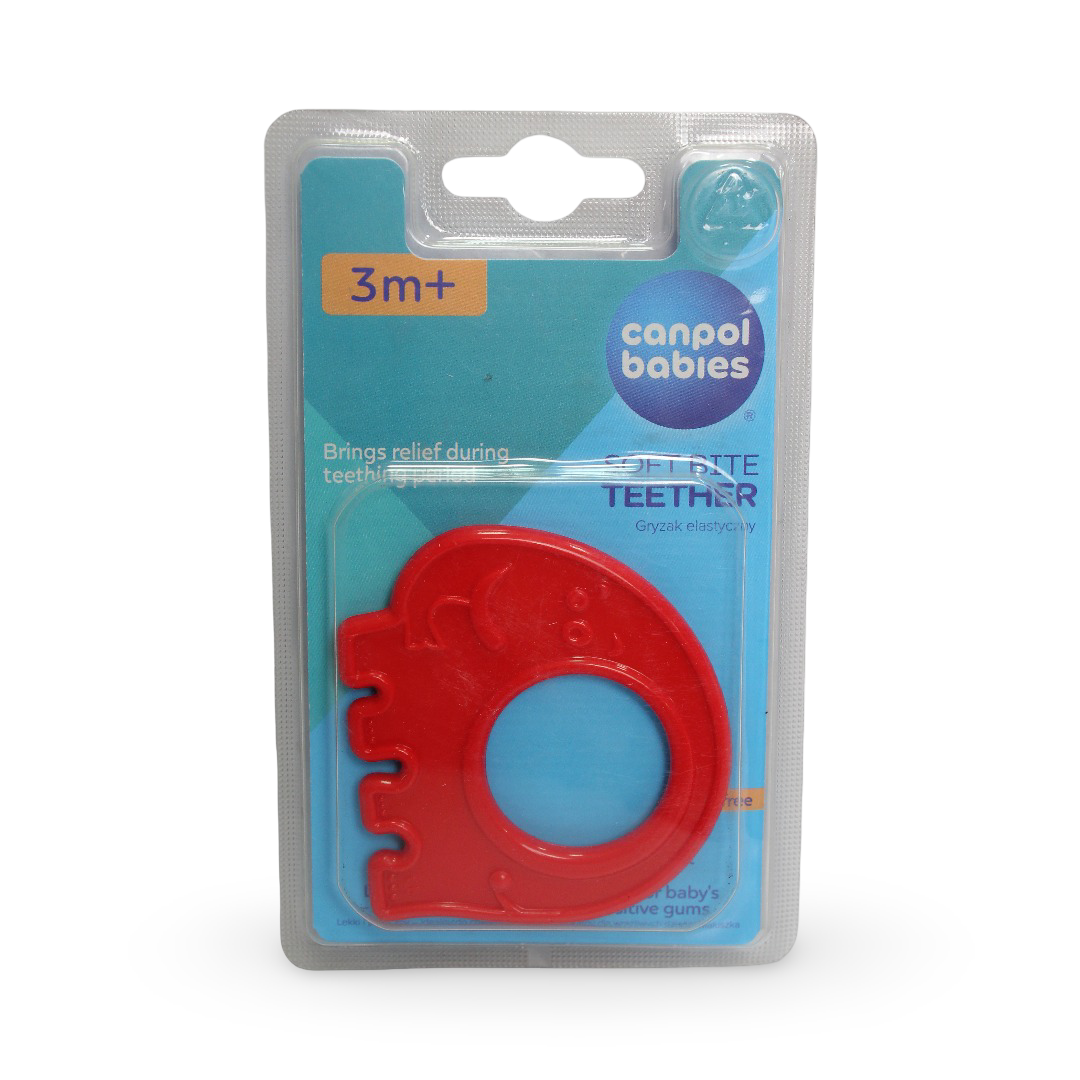 Canpol Babies Soft Bite Teether +3m – Red Elephant Design