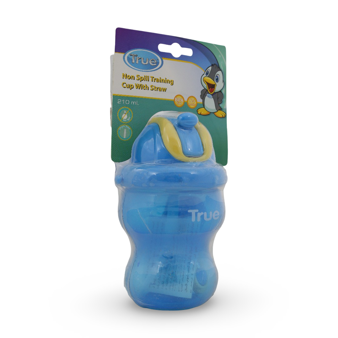 True Non-Spill Training Cup with Straw 210ml – Blue (12m+)