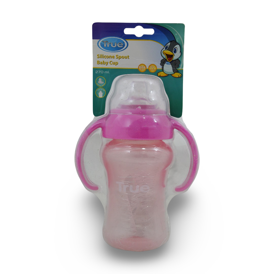 True Silicone Spout Baby Cup 270ml 6m+ – Pink